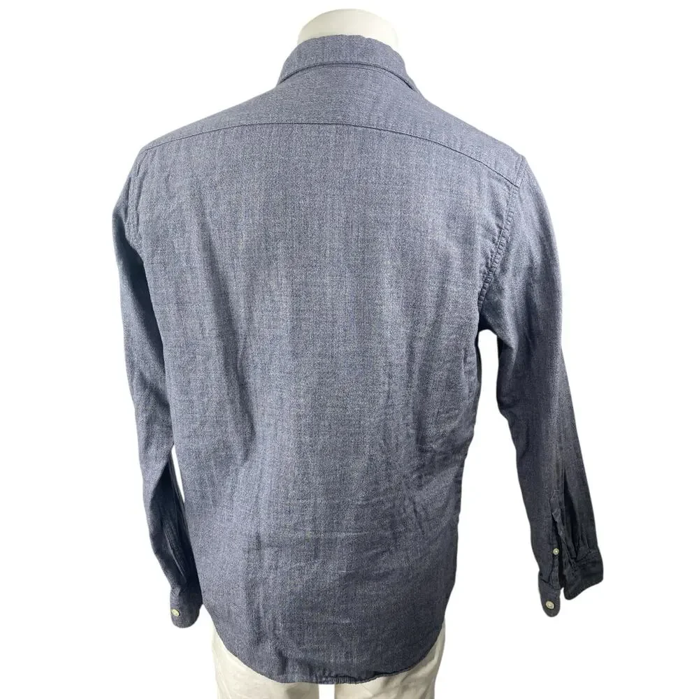Banana Republic Untucked Slim Fit Men's Gray Long Sleeve Button Down Shirt Top L